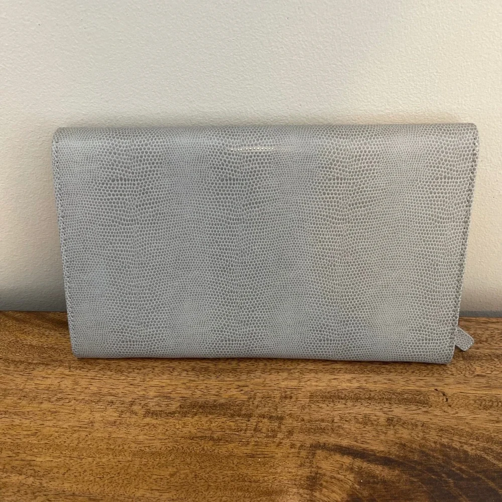 Women's Jewelry Organizer Travel Case Grey Lizard Embossed Clutch
